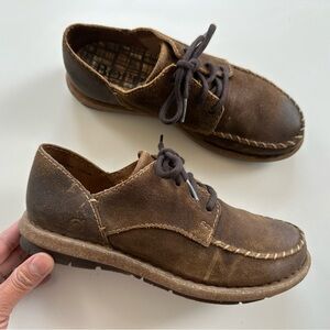 Born Thyra Rust Lace Up Moccasin Casual Shoe Suede Size 6